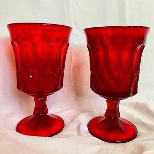Vintage Ruby Red Goblets